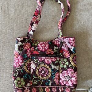 Vera Bradley Floral Quilted Tote Bag - Pink and Brown